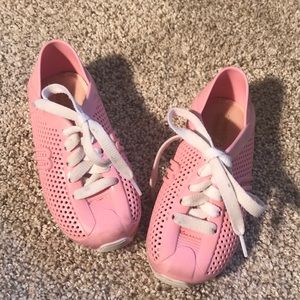 Mini Melissa girls pink tennis shoes size 9